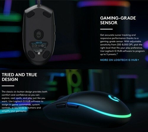 Logitech souris gaming sans fil G102 LIGHTSYNC-5099206089235