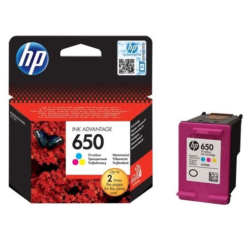 Cartouche d'encre HP N 650 Trois couleurs Original-CZ102AE
