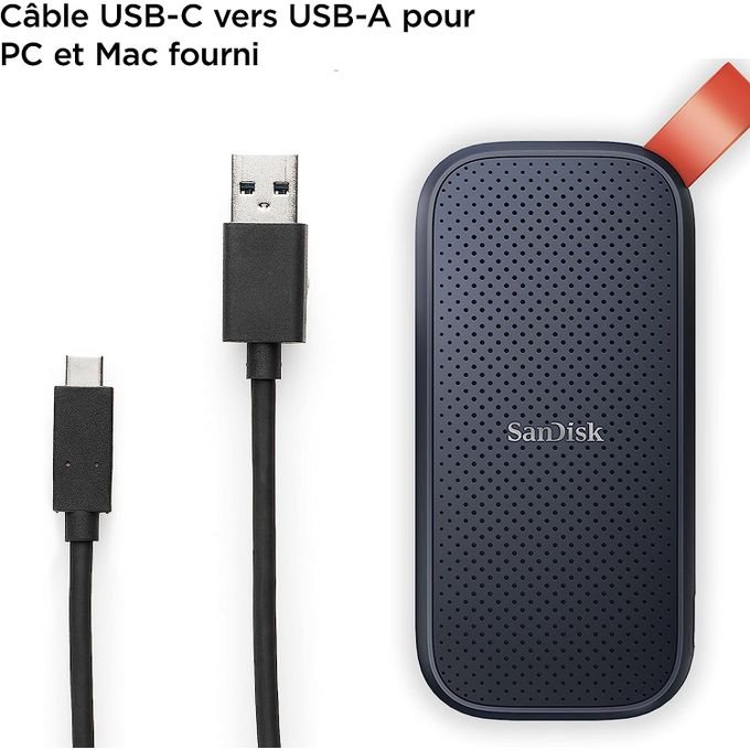 Disque dur portable SanDisk – 1 To SSD SDSSDE30-1T00-G26