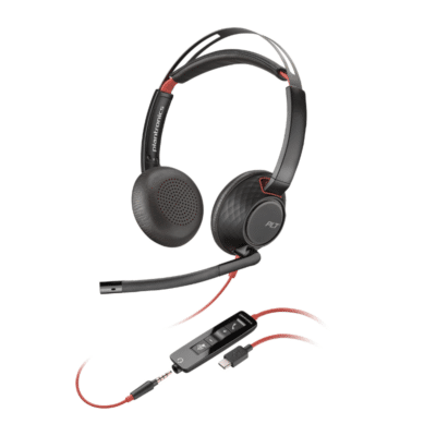 HPPoly Blackwire 5220 Stereo USB-C Headset +3.5mm Plug +USB-C/A Adapter