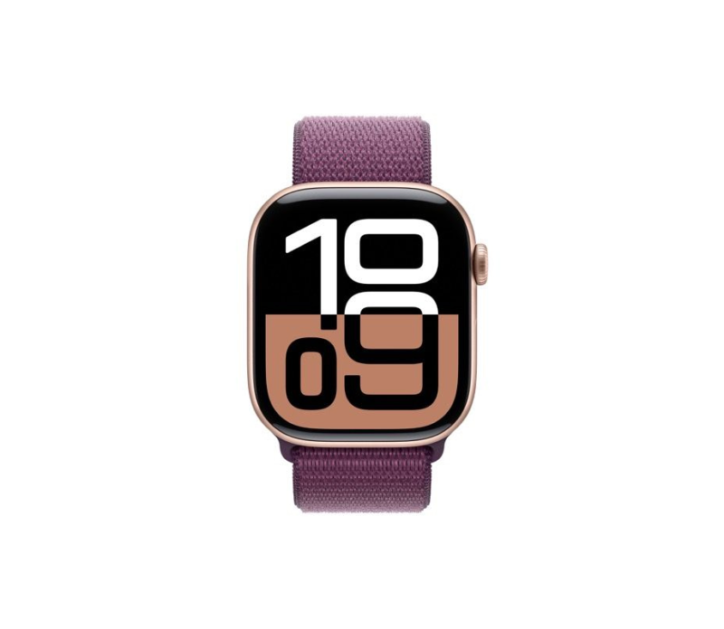 Apple Watch Series 10 GPS 42mm Rose Gold Aluminium Case with Plum Sport Loop – Image 2