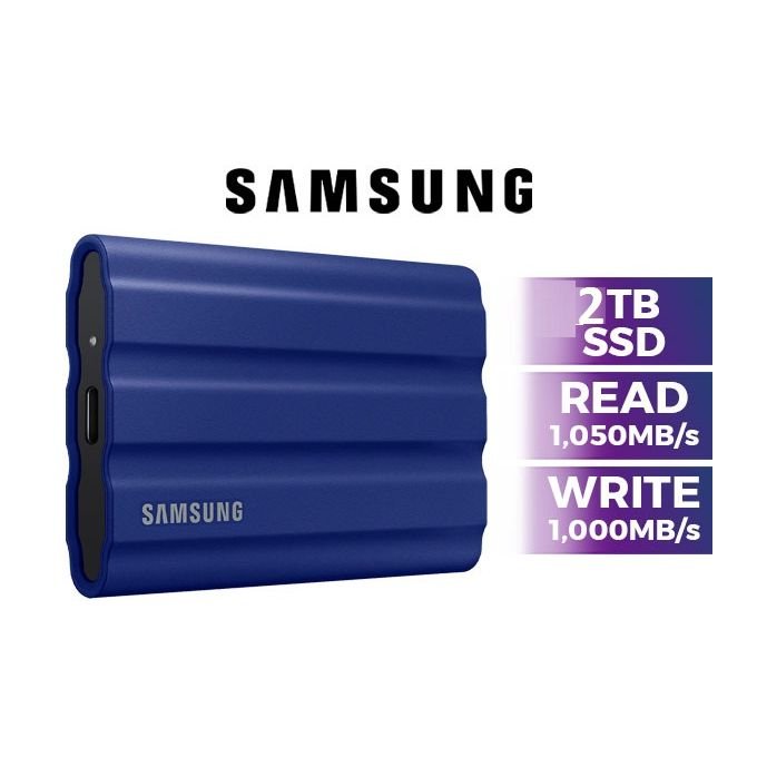Samsung SSD Externe T7 Shield 2 ToBleu1050Mo/s USB 3.2