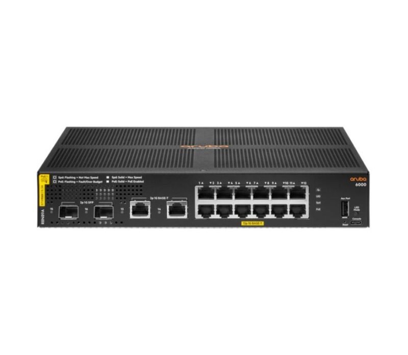 Switch Aruba 6000 12G Classe 4 PoE 2G/2SFP 139 W R8N89A