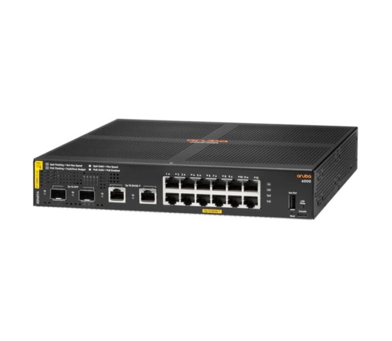 Switch Aruba 6000 12G Classe 4 PoE 2G/2SFP 139 W R8N89A