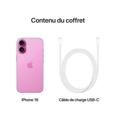 APPLE IPHONE 16 128GB PINK MYEA3+ 20W USB-C POWER