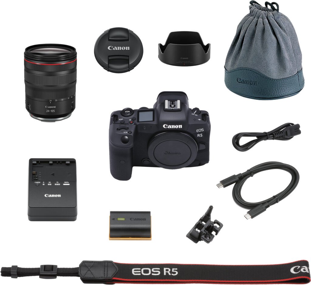 Appareil photo hybride Canon EOS R5 + objectif RF 24-105 mm F4L IS USM 4147C016AA