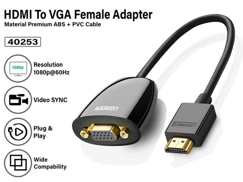 Adaptateur Ugreen HDMI vers VGA sans audio 40253