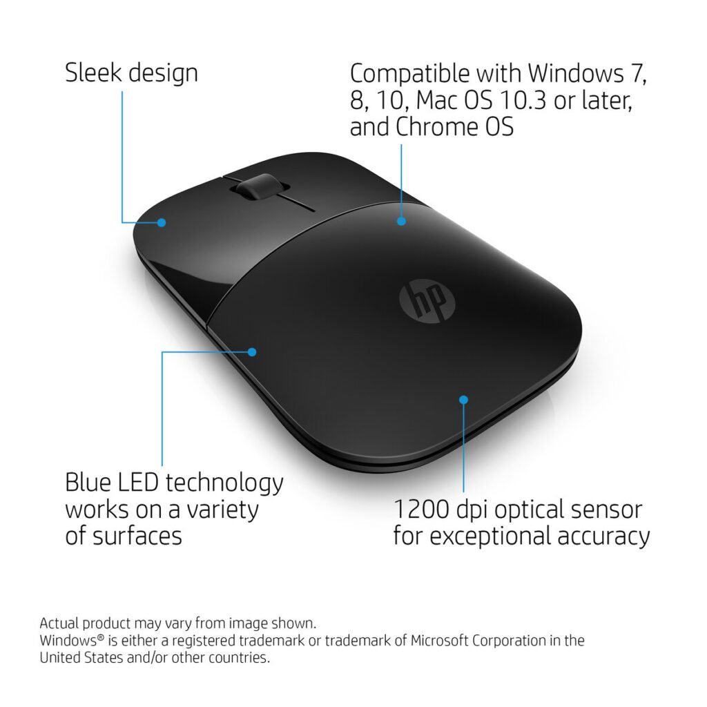 HP Souris sans fil Z3700  noir 758A8AA