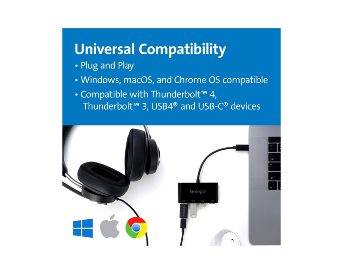 HUB USB-C 4 Ports Kensington CH1200 K33616WW