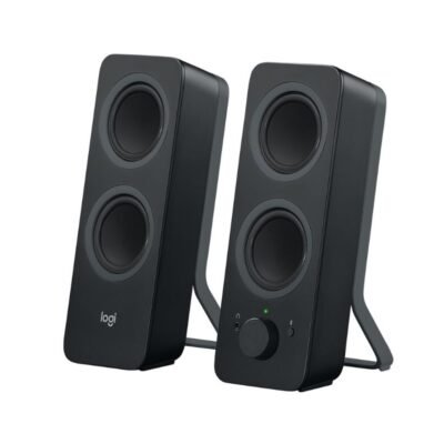 Haut parleurs Logitech Z207 Stereo Bluetooth 980-001295 Avec une puissance totale de 10 watts RMS, le Logitech Z207 diffuse un son riche et net, idéal pour écouter de la musique, regarder des vidéos ou jouer à vos jeux préférés. Son design compact et moderne s’adapte parfaitement à tout espace de travail ou salon. Faciles à installer et à utiliser, ces haut-parleurs sont la solution idéale pour profiter d’un son sans fil de qualité Logitech, alliant performance, élégance et praticité au quotidien.